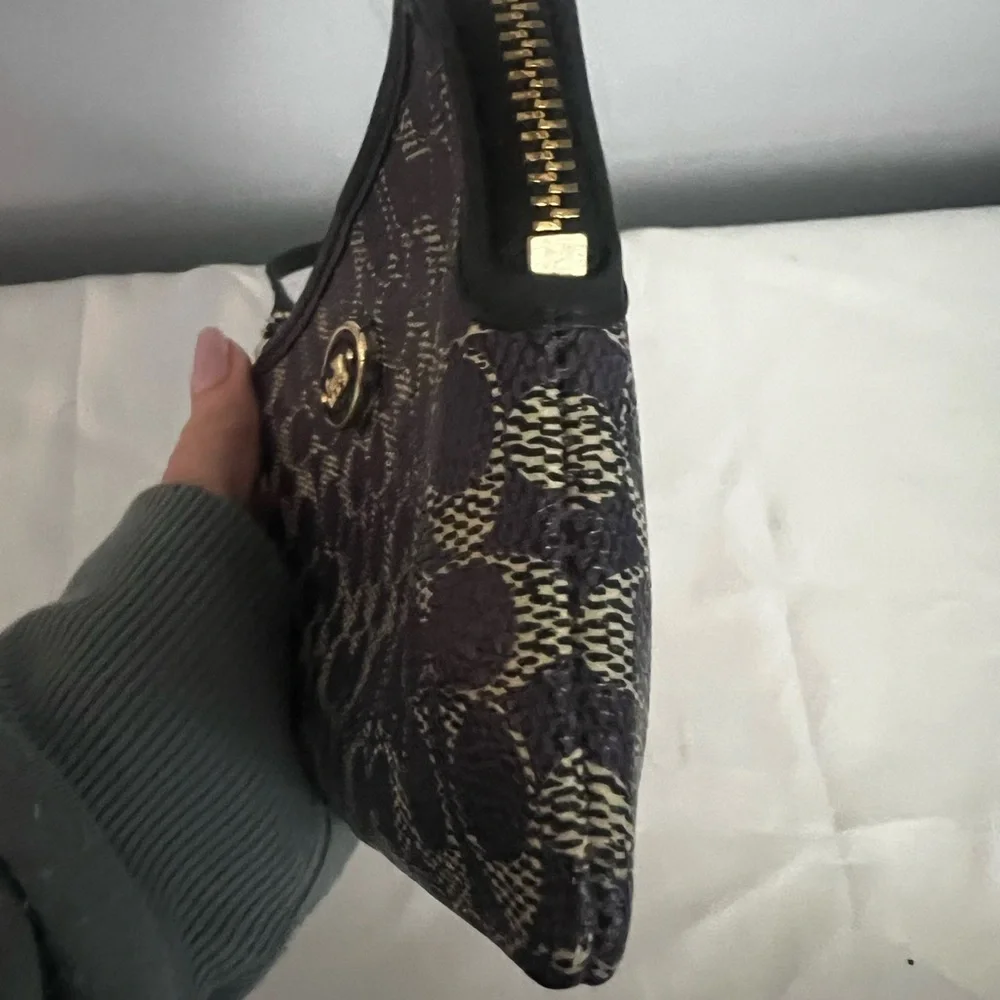 Coach Purple Signature Jacquard Wristlet
